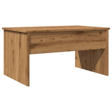 Table basse chêne artisanal 80x50,5x41,5 cm bois d'ingénierie