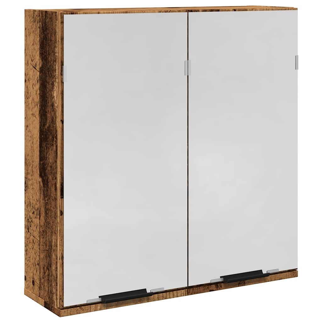 Armoire à miroir de salle de bain vieux bois 64x20x66,5 cm