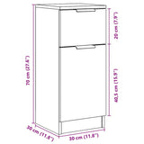 Buffet vieux bois 30x30x70 cm bois d'ingénierie