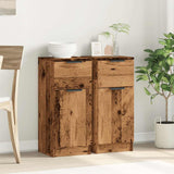 Buffets 2 pcs vieux bois 30x30x70 cm bois d'ingénierie