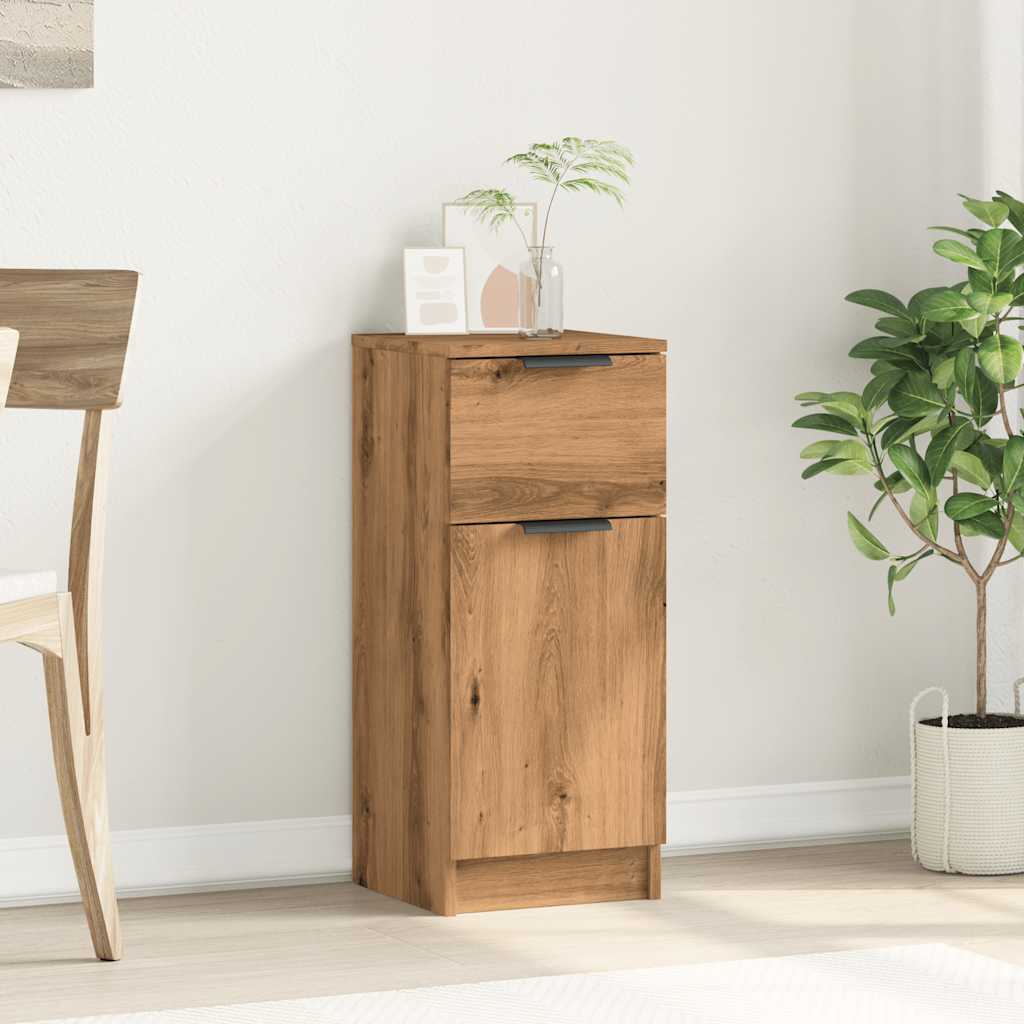 Handcrafted oak sideboard 30x30x70 cm engineered wood