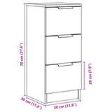 Buffet vieux bois 30x30x70 cm bois d'ingénierie