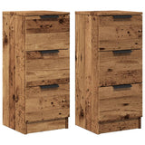 Buffets 2 pcs vieux bois 30x30x70 cm bois d'ingénierie