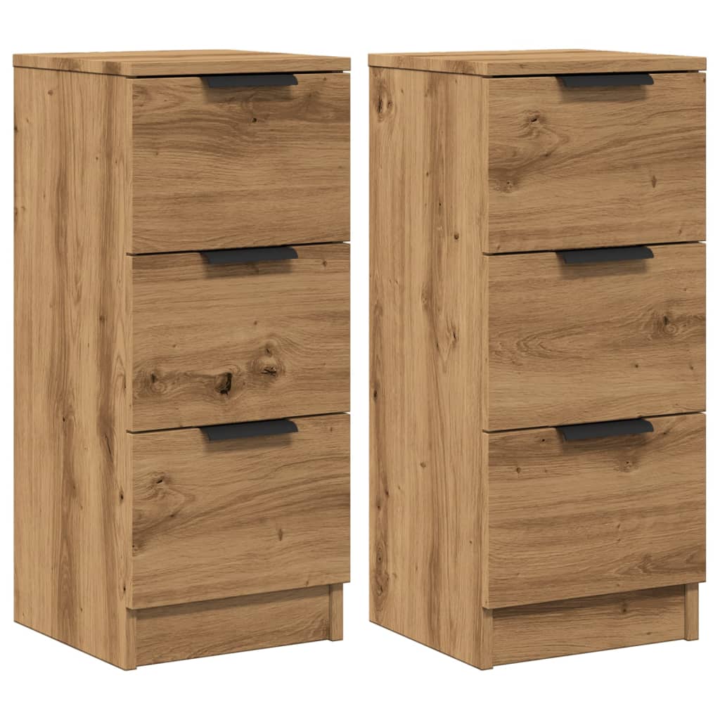 Buffets 2 pcs chêne artisanal 30x30x70 cm bois d'ingénierie