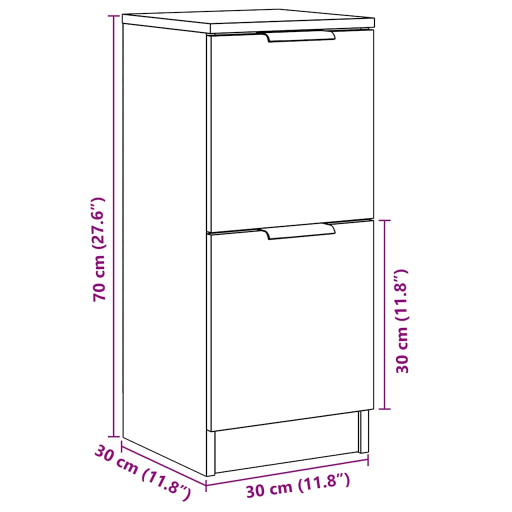 Buffet vieux bois 30x30x70 cm bois d'ingénierie