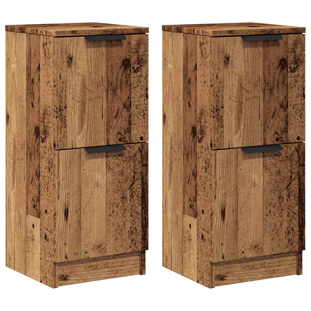 Buffets 2 pcs vieux bois 30x30x70 cm bois d'ingénierie