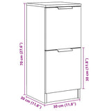 Sideboards 2 Stück handgefertigte Eiche 30x30x70 cm Holzwerkstoff