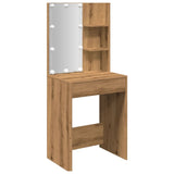 Dressing table with LED handcrafted oak 60x40x140 cm