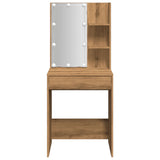 Dressing table with LED handcrafted oak 60x40x140 cm