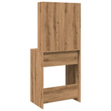 Dressing table with LED handcrafted oak 60x40x140 cm