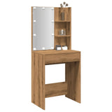 Dressing table with LED handcrafted oak 60x40x140 cm