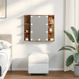 Armoire à miroir avec LED vieux bois 70x16,5x60 cm