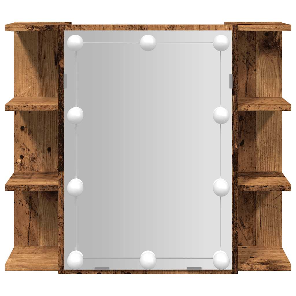 Armoire à miroir avec LED vieux bois 70x16,5x60 cm