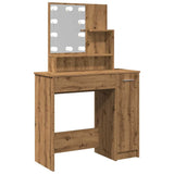 Dressing table with LED oak craft 86.5x35x136 cm