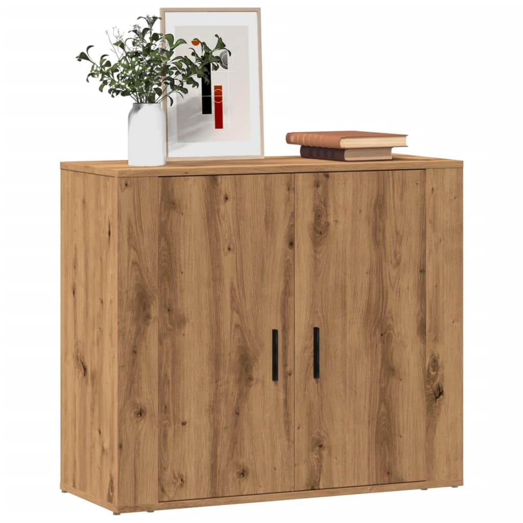 Buffet chêne artisanal 80x33x70 cm bois d'ingénierie