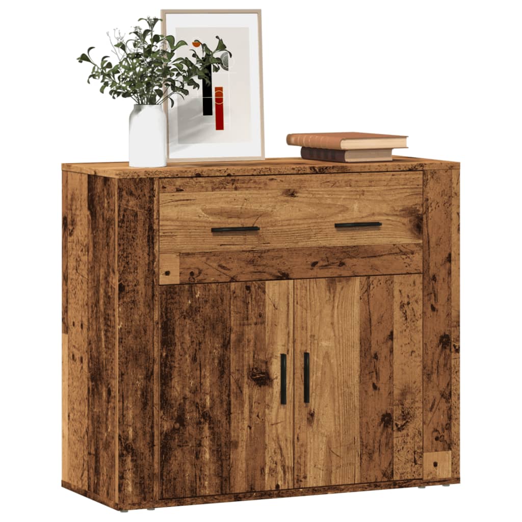 Buffet vieux bois 80x33x70 cm bois d'ingénierie