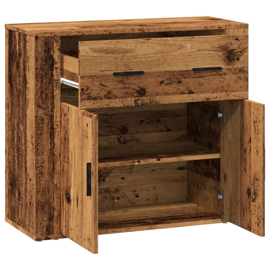 Buffet vieux bois 80x33x70 cm bois d'ingénierie