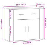 Buffet vieux bois 80x33x70 cm bois d'ingénierie