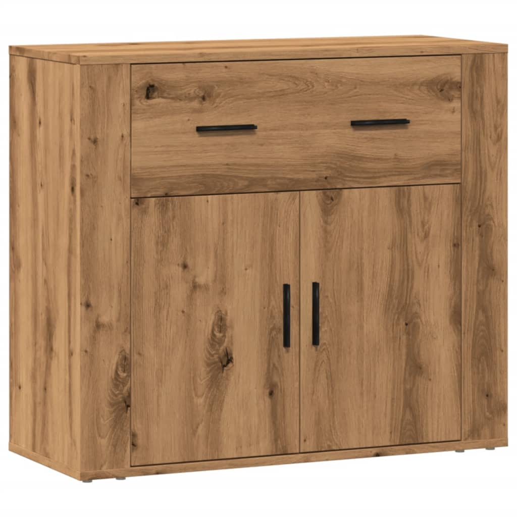 Buffet chêne artisanal 80x33x70 cm bois d'ingénierie