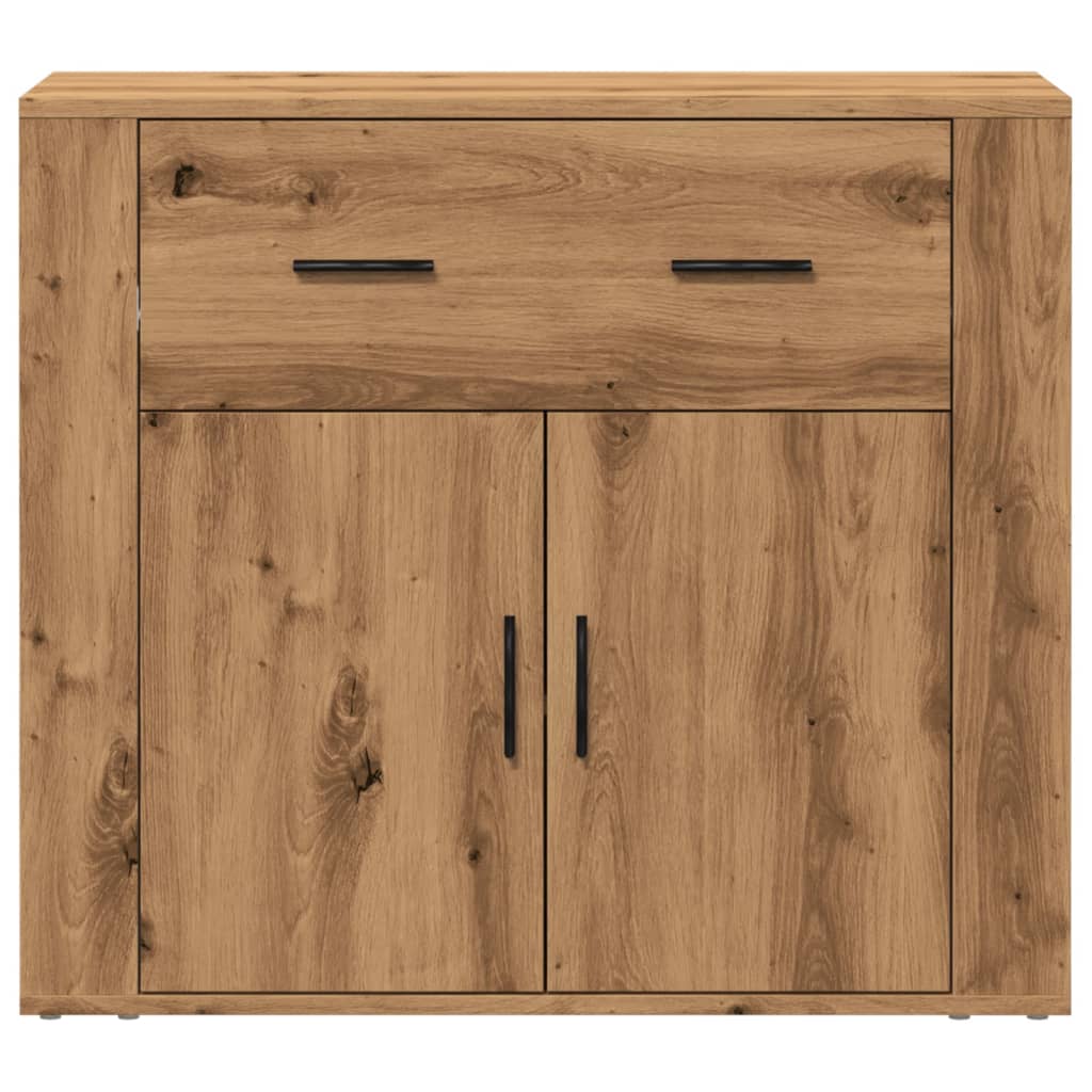 Buffet chêne artisanal 80x33x70 cm bois d'ingénierie