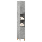 Armoire de salle de bain gris béton 30x30x190 cm