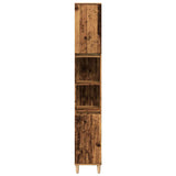 Armoire de salle de bain vieux bois 30x30x190cm bois ingénierie