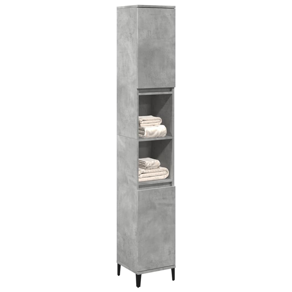 Armoire de salle de bain gris béton 30x30x190 cm