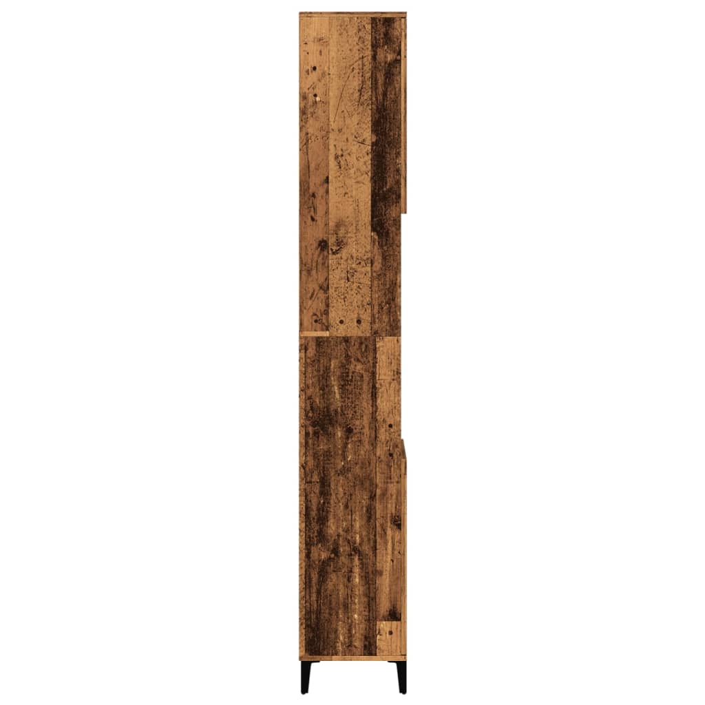 Armoire de salle de bain vieux bois 30x30x190cm bois ingénierie