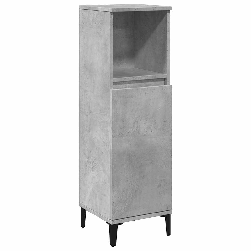 Armoire de salle de bain gris béton 30x30x100 cm