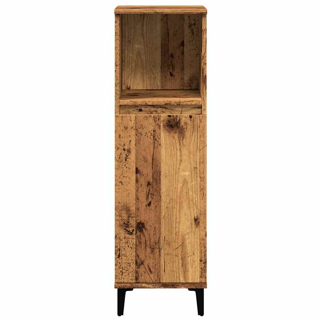 Armoire de salle de bain vieux bois 30x30x100cm bois ingénierie