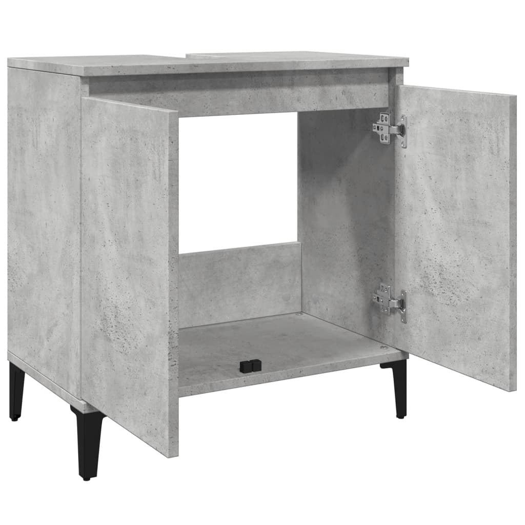 Concrete gray sink cabinet 58x33x60 cm engineered wood