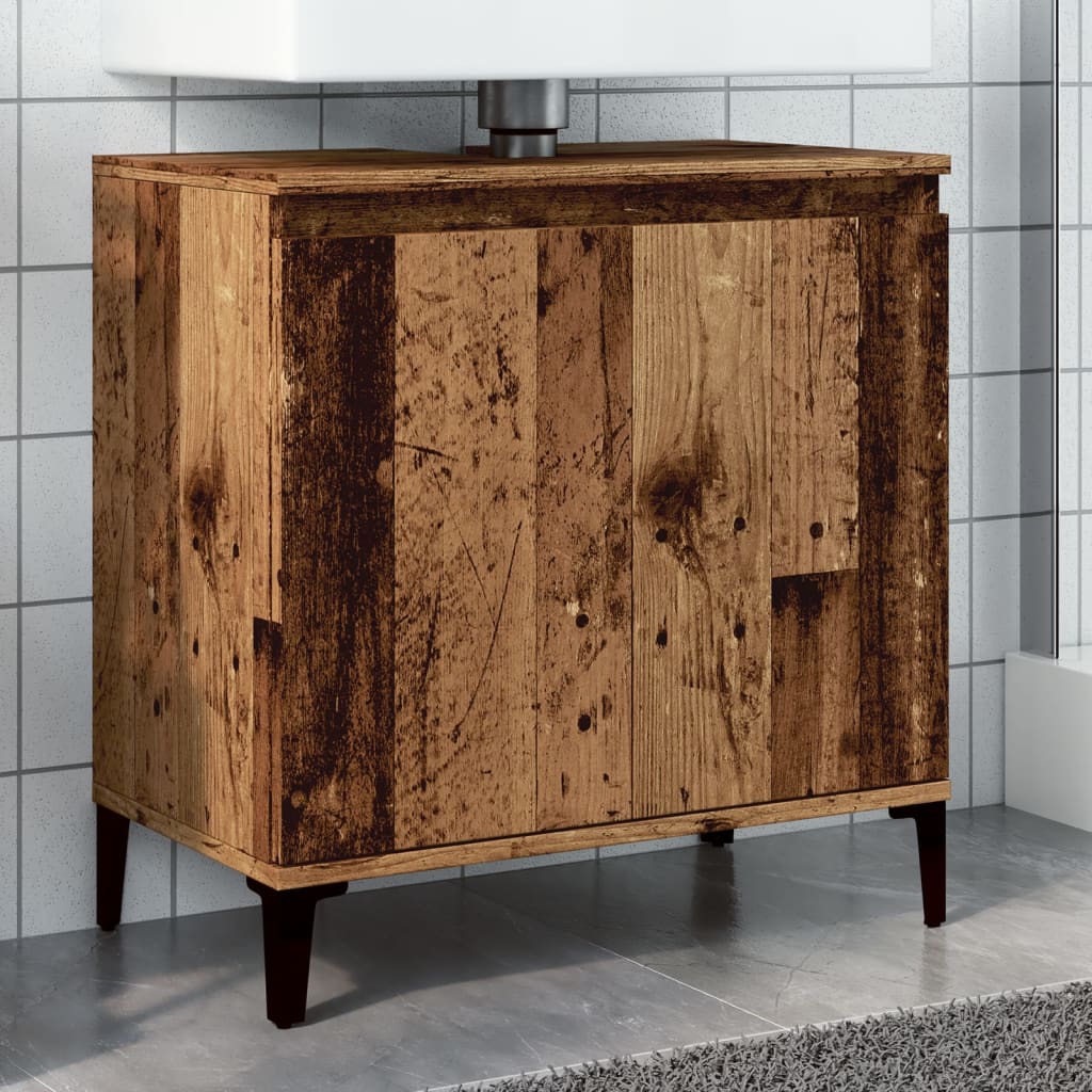 Armoire d'évier vieux bois 58x33x60 cm bois d'ingénierie