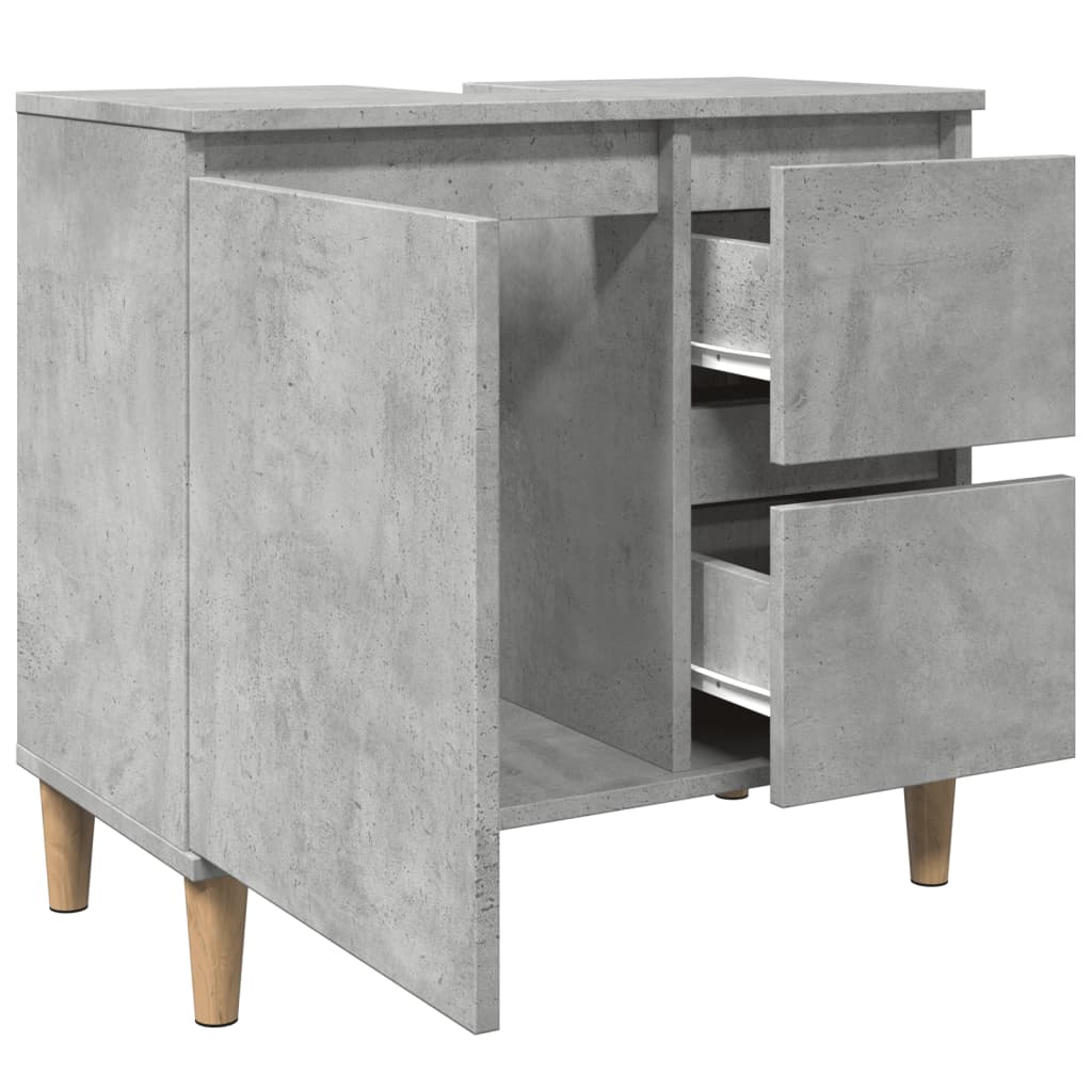 Armoire d'évier gris béton 65x33x60 cm bois d'ingénierie