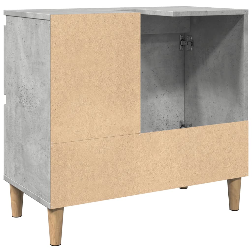 Armoire d'évier gris béton 65x33x60 cm bois d'ingénierie