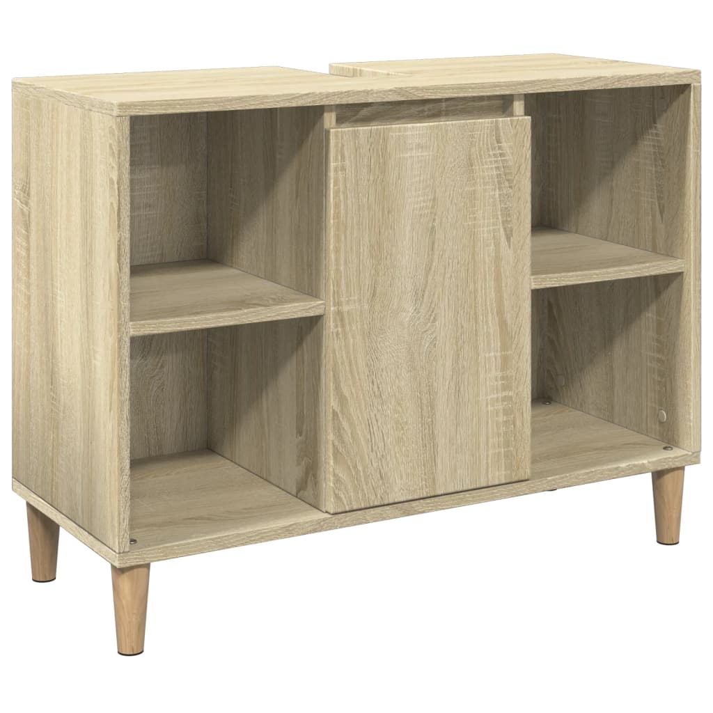 Armoire salle de bain chêne sonoma 80x33x60cm bois d'ingénierie