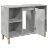 Armoire salle de bain gris béton 80x33x60cm bois d'ingénierie