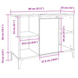 Waschbeckenunterschrank aus altem Holz, 80 x 33 x 60 cm, Holzwerkstoff