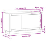 Buffet chêne artisanal 102x35x55 cm bois d'ingénierie