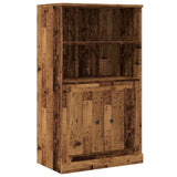 Buffet haut vieux bois 60x35,5x103,5 cm bois d'ingénierie