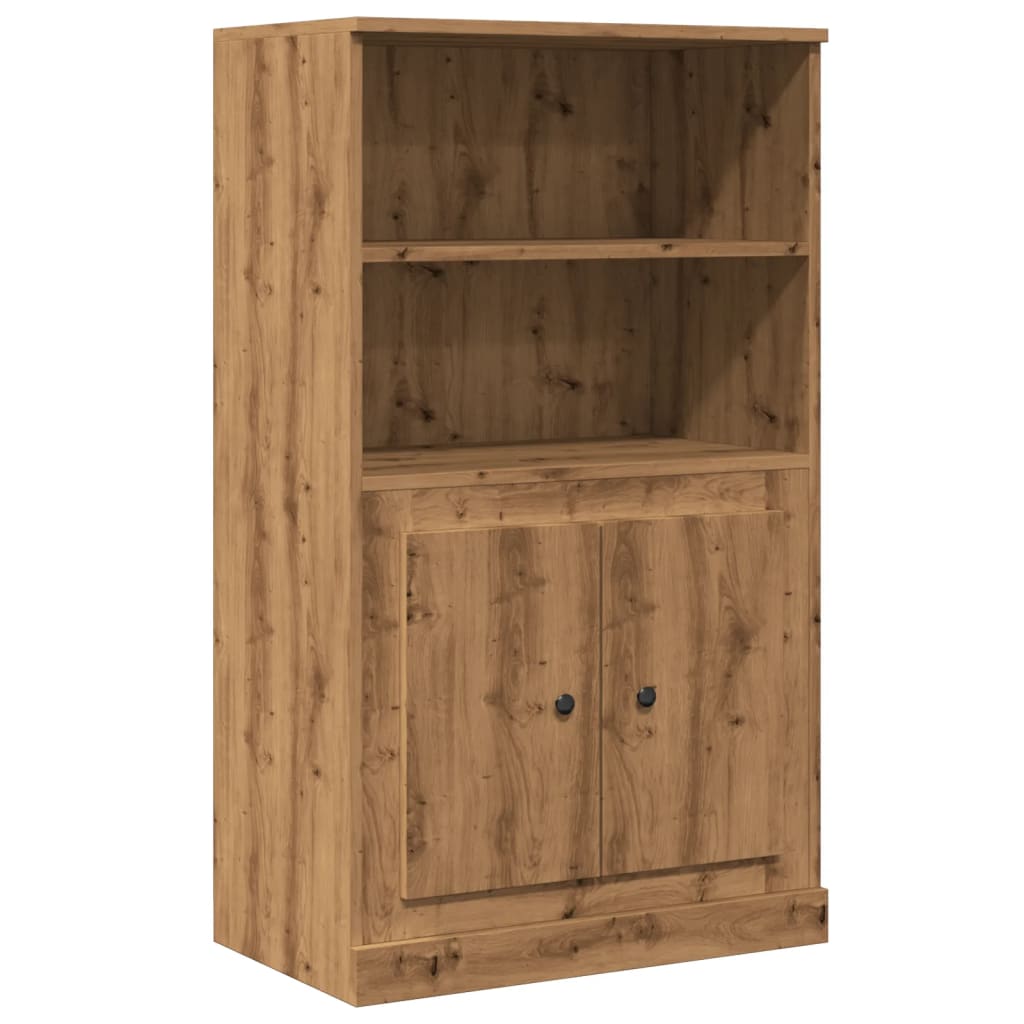 Buffet haut chêne artisanal 60x35,5x103,5 cm bois d'ingénierie