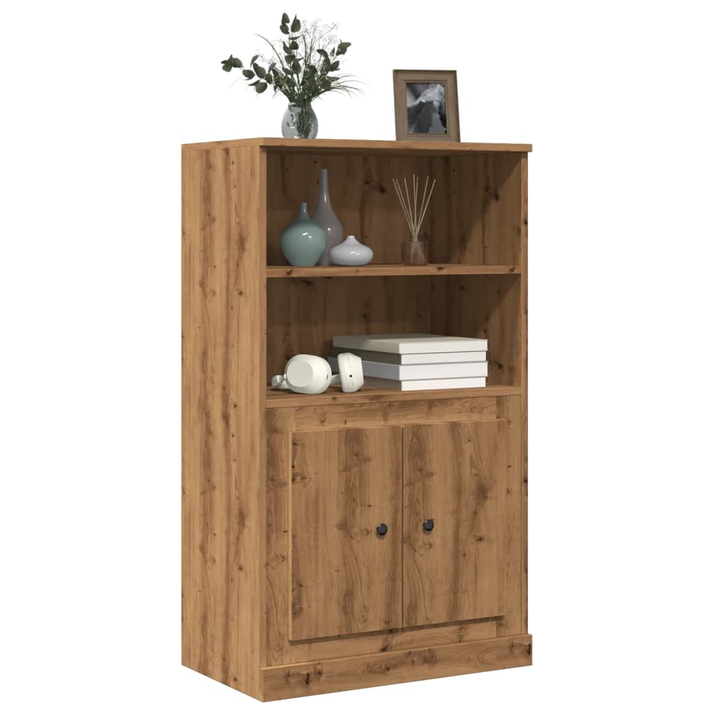 Buffet haut chêne artisanal 60x35,5x103,5 cm bois d'ingénierie