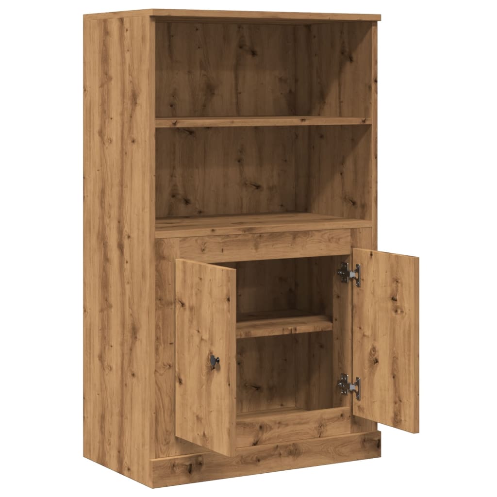 Buffet haut chêne artisanal 60x35,5x103,5 cm bois d'ingénierie