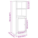 Buffet haut chêne artisanal 36x35,5x103,5 cm bois d'ingénierie