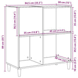 Schallplattenschrank Altholz 84,5x38x89 cm Holzwerkstoff