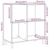 Armoire à disques chêne artisanal 84,5x38x89 cm bois ingénierie