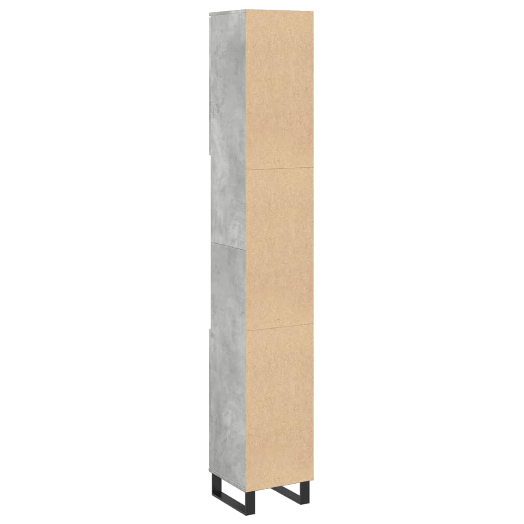 Armoire de salle de bain gris béton 30x30x190 cm