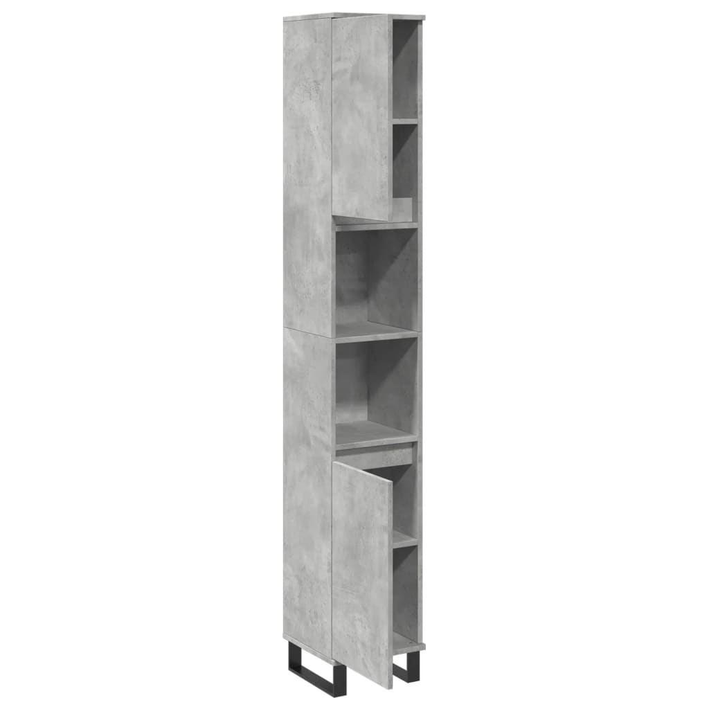 Armoire de salle de bain gris béton 30x30x190 cm