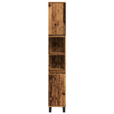 Bathroom cabinet old wood 30x30x190cm engineered wood