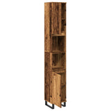 Bathroom cabinet old wood 30x30x190cm engineered wood