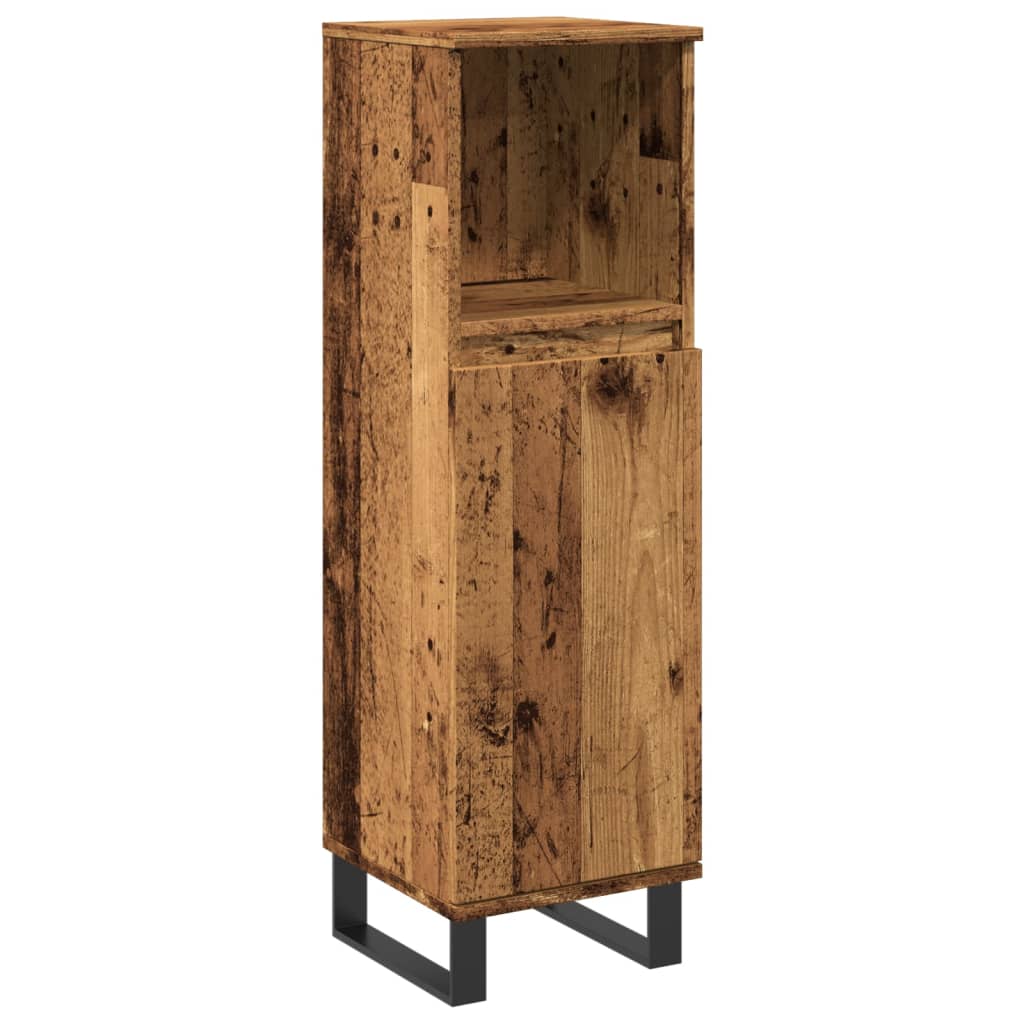 Armoire de salle de bain vieux bois 30x30x100cm bois ingénierie